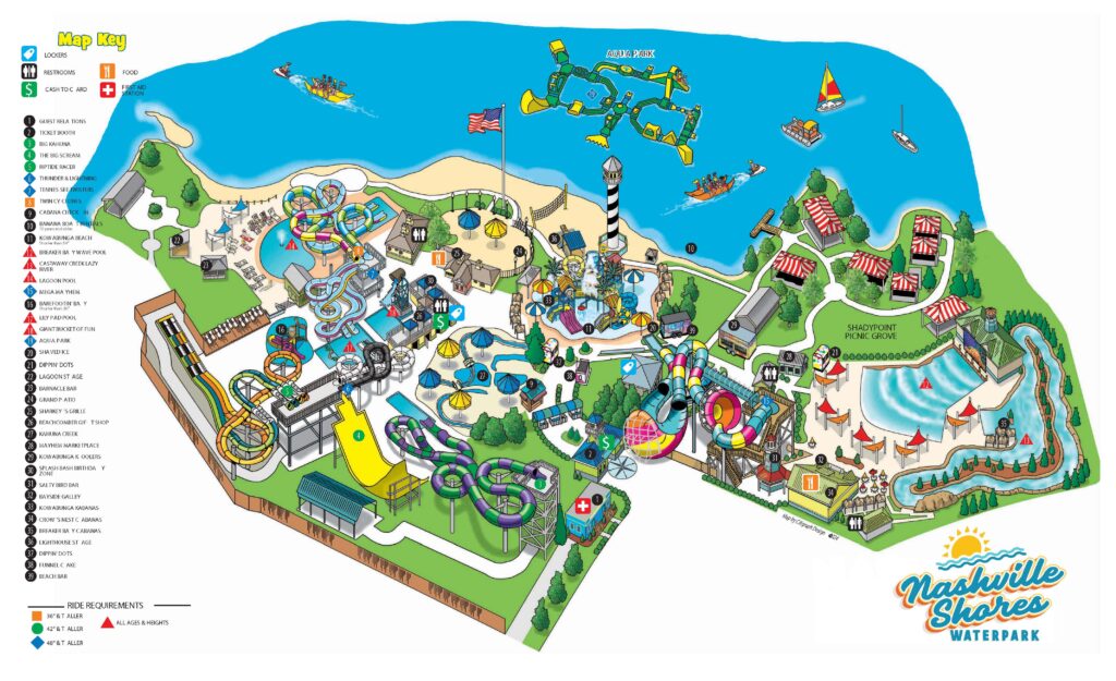 Map of Nashville Shores Waterpark