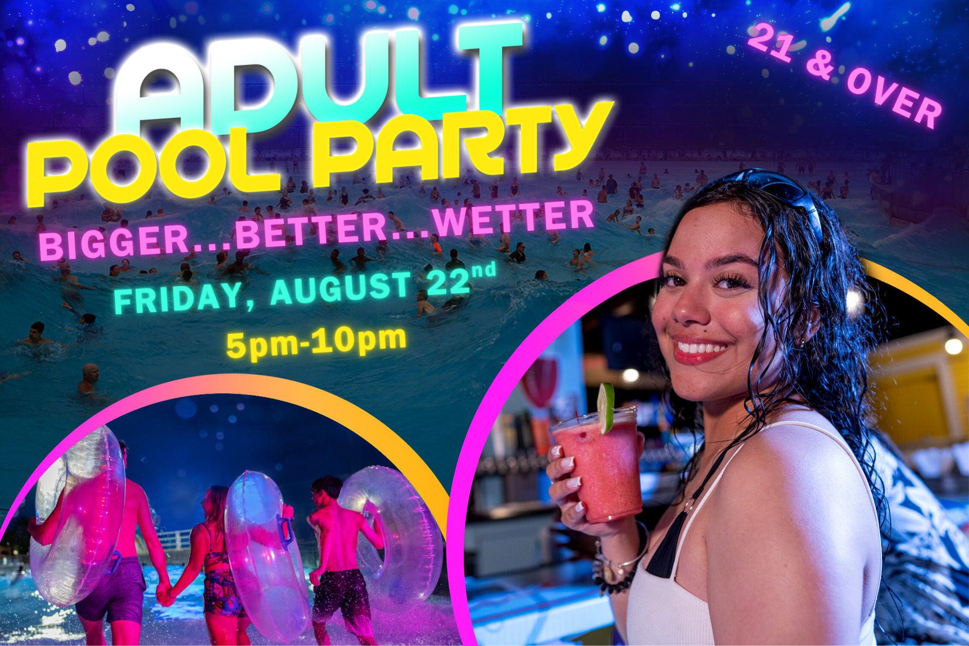 Adult Pool Party-Aug 22 New Leash on Life Logo